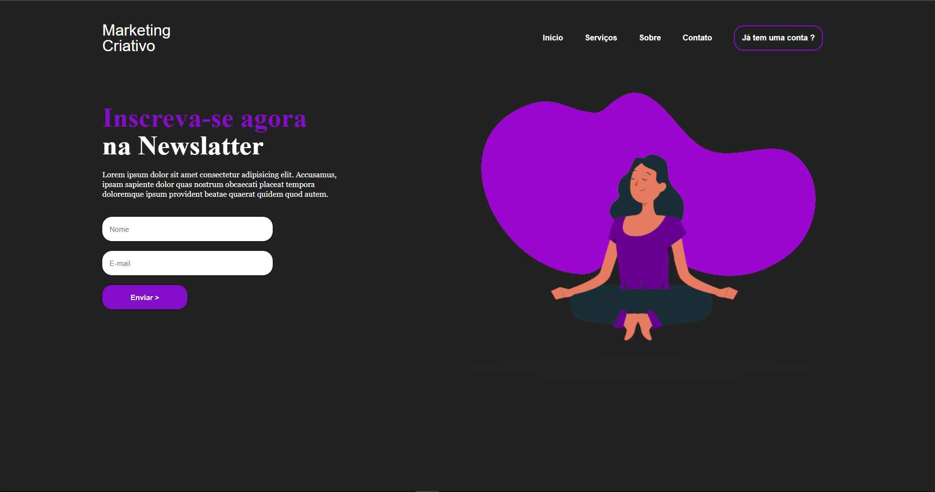 Lading Page Purple Theme